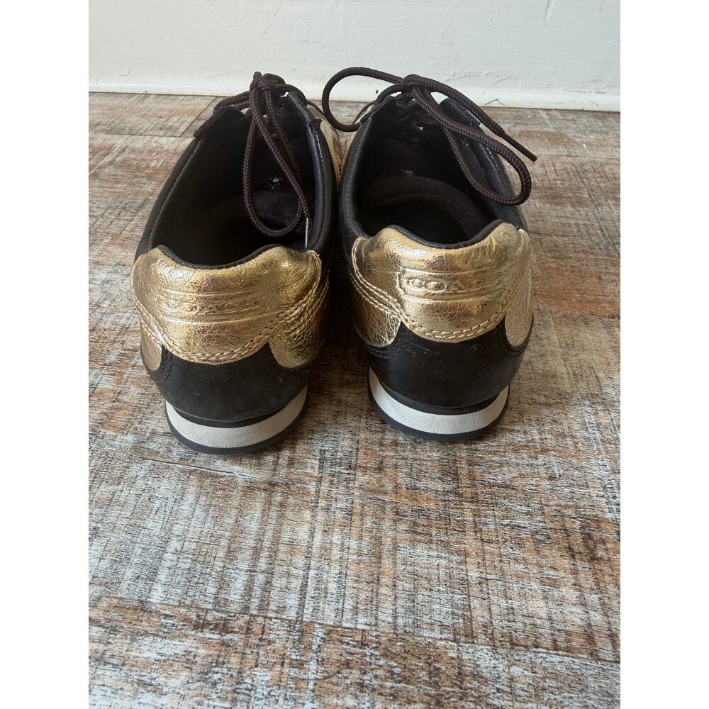 Coach Womens Kodie Signature Logo Gold and Brown Women's Sneakers Size 10 - Picture 3 of 13